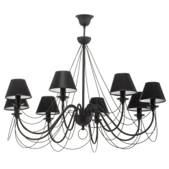 Vaikuttava kattokruunu Bona tekstiilivarjostimilla