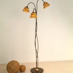 Vaikuttava lattiavalaisin SNAIL 3-os. ruskea-kulta