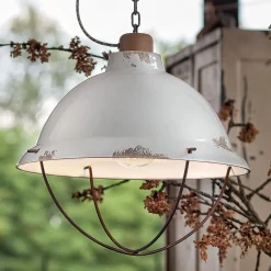 Valkoinen keraaminen riipusvalaisin Luca shabby chic -tyyliin