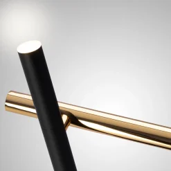 Varas LED-pöytävalaisin, musta/kultainen, kaksivaloinen versio