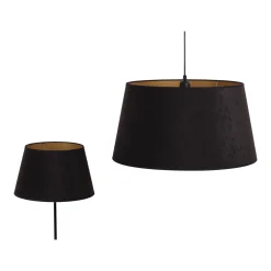 Varjostin Cone korkeus 25,5 cm, musta/kultainen