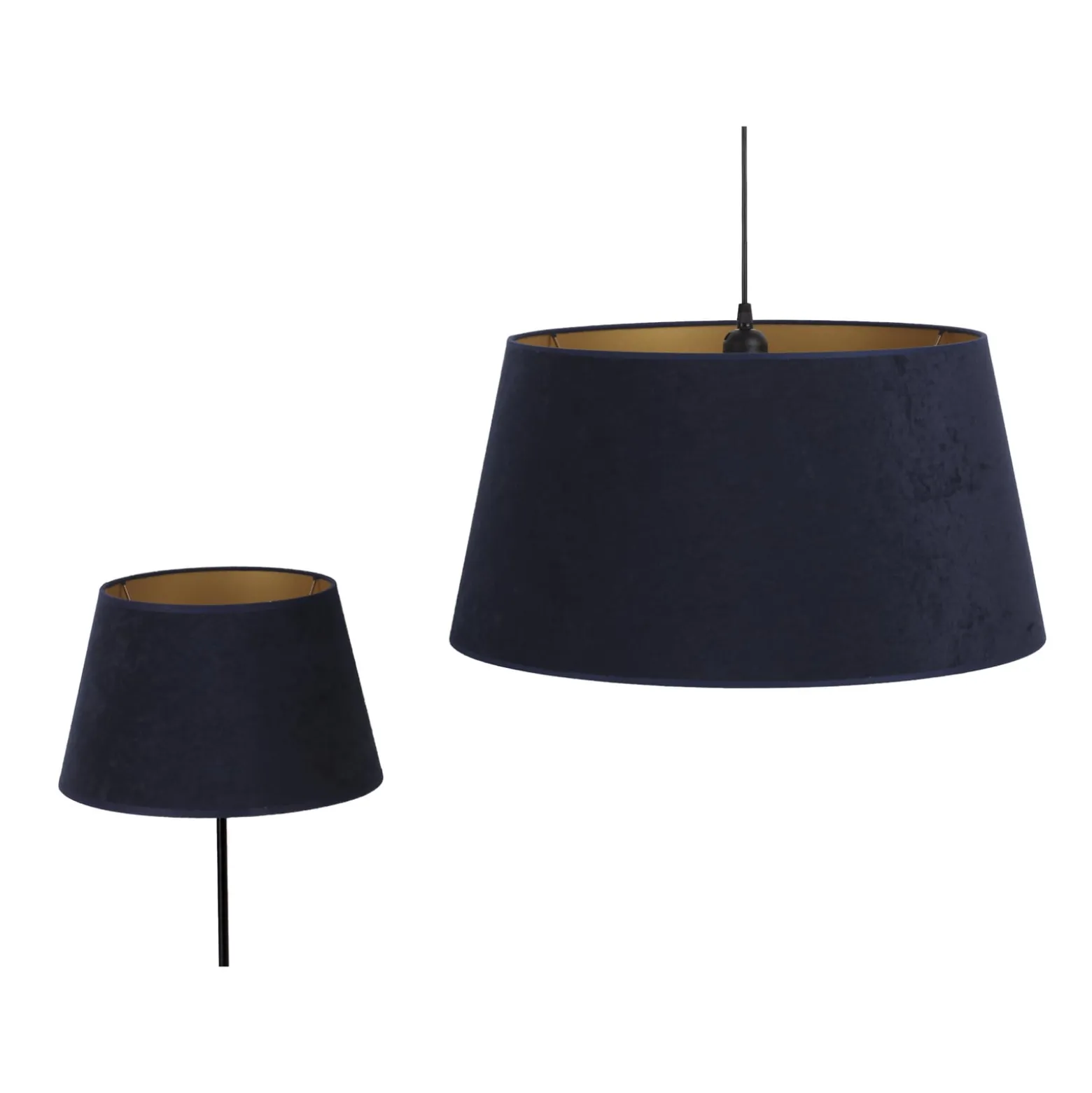 Varjostin Cone korkeus 18 cm, tummansininen/kulta