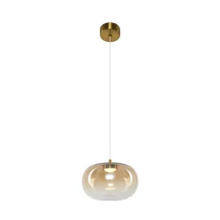 Vaso-LED-riippuvalaisin, keltaisen värinen, Ø 18 cm, lasi