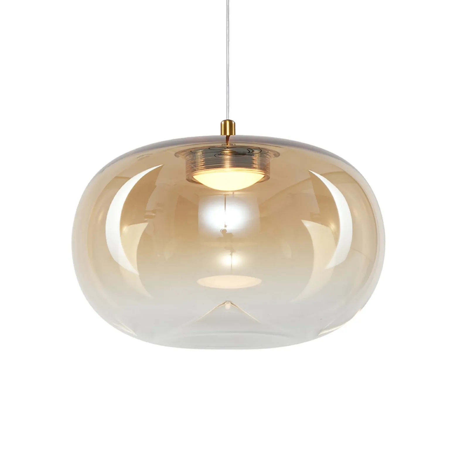 Vaso-LED-riippuvalaisin, keltaisen värinen, Ø 18 cm, lasi
