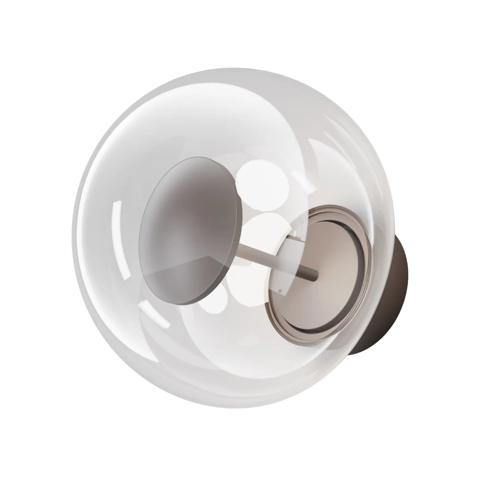 Velora-LED-ulkoseinävalaisin, ruskea/kirkas, halkaisija 20 cm, lasi, IP54