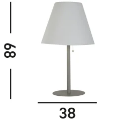 Venice I LED-pöytävalaisin, IP44, valkoinen/hopea