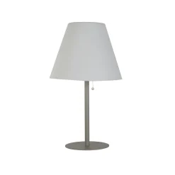 Venice I LED-pöytävalaisin, IP44, valkoinen/hopea