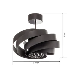 Vento kattovalaisin, musta, Ø 40 cm, metalli, E27