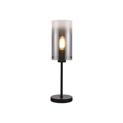 Ventotto pöytävalaisin, musta/savu, korkeus 57 cm, metalli/lasi