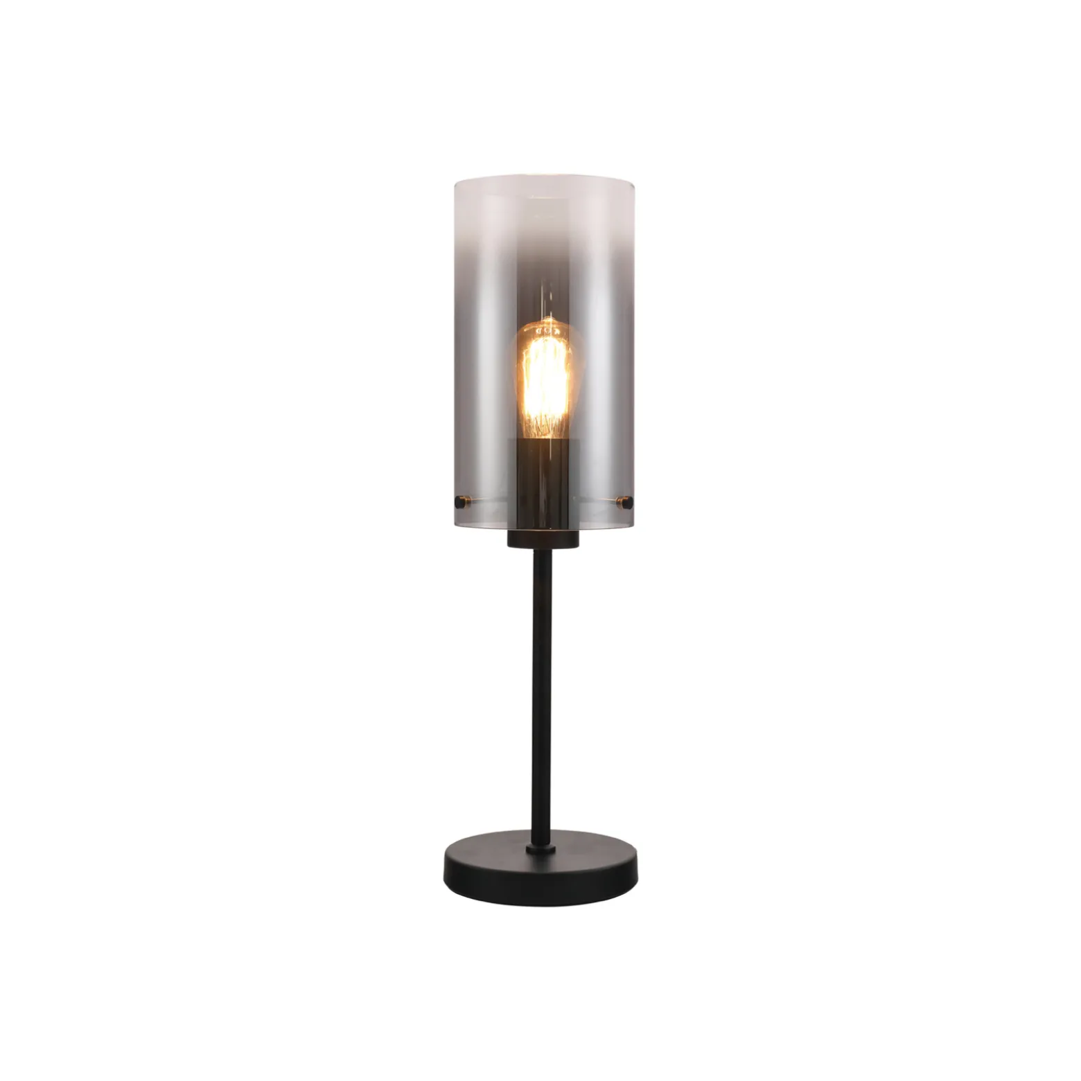 Ventotto pöytävalaisin, musta/savu, korkeus 57 cm, metalli/lasi