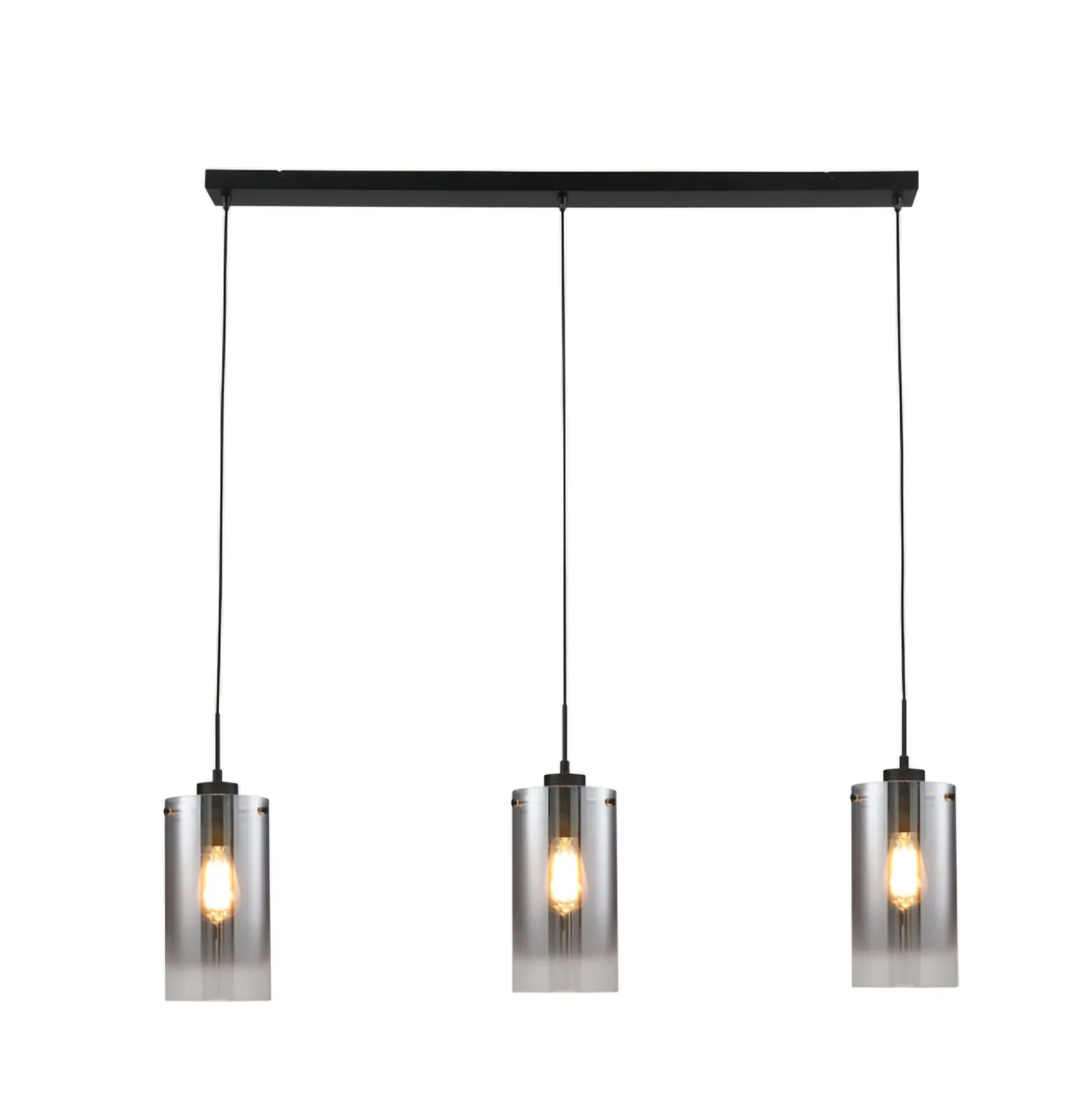 Ventotto riippuvalaisin, musta/savu, pituus 105 cm, 3-valo.