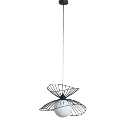 Vertigo-riippuvalaisin, musta, lasi/metalli, E27, Ø 50 cm
