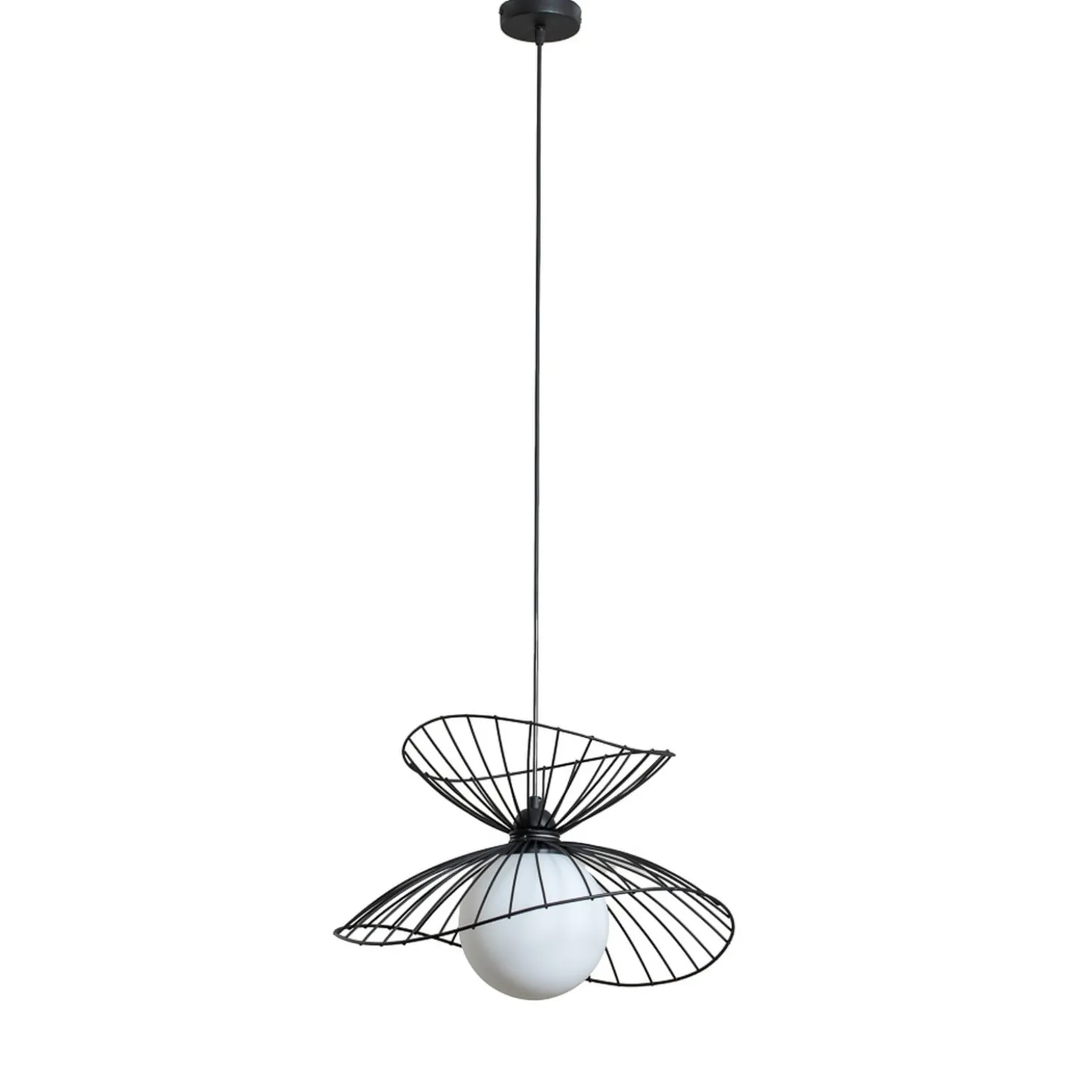 Vertigo-riippuvalaisin, musta, lasi/metalli, E27, Ø 50 cm