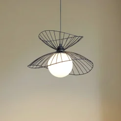 Vertigo-riippuvalaisin, musta, lasi/metalli, E27, Ø 50 cm