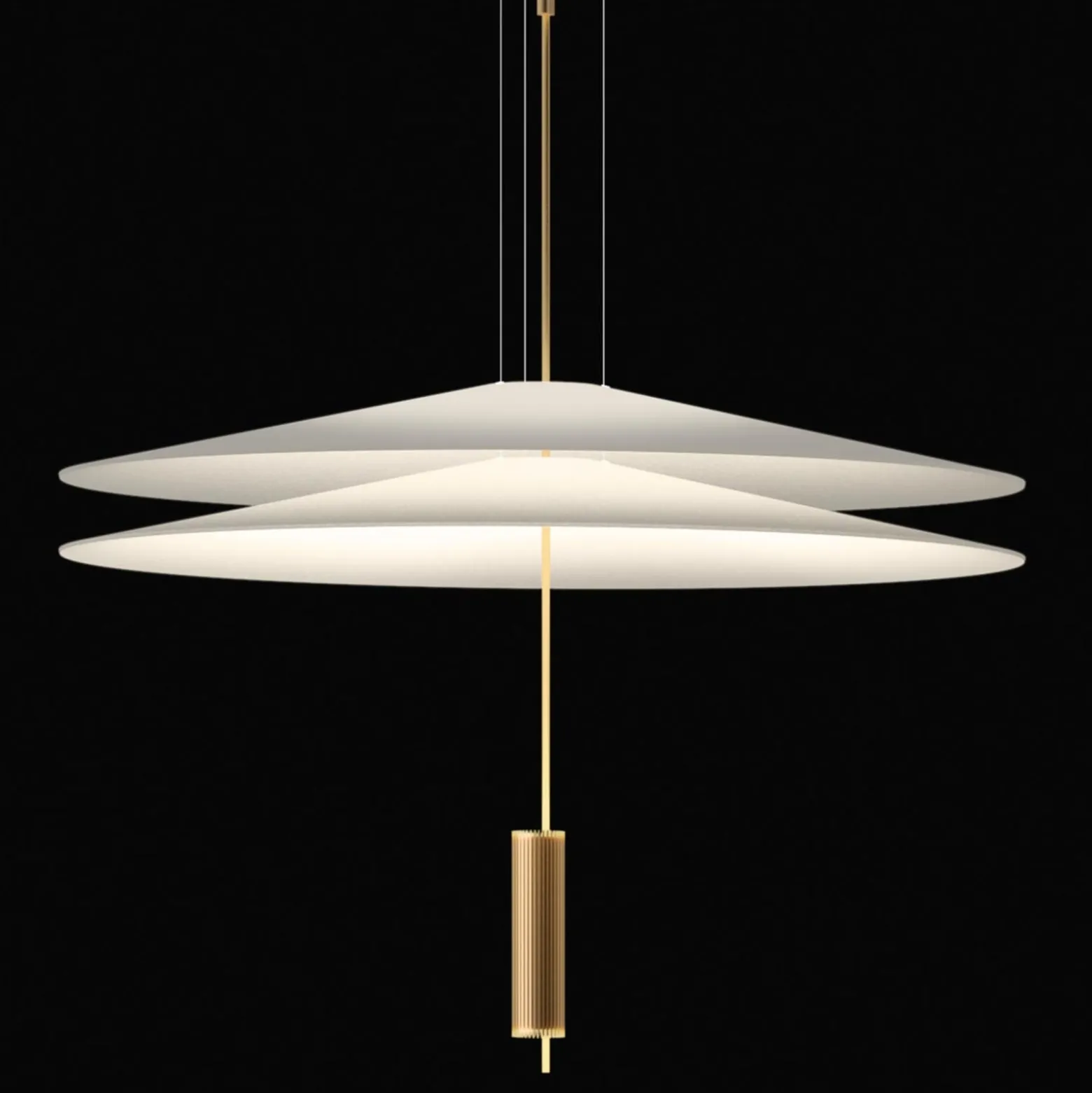 Vibia Flamingo - LED-riippuvalaisin, 2 varjostinta, kulta