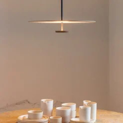 Vibia Flat LED-riippuvalo 1-lamppuinen Ø 55 cm harmaa L1