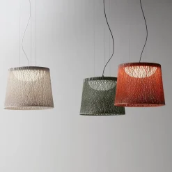 Vibia LED-riippuvalaisin ulos WIND, vihreä, 48 x 60 cm, 927
