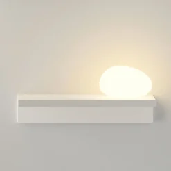 Vibia LED-seinävalaisin Suite, kivi oikealla, valkoinen, 14 cm