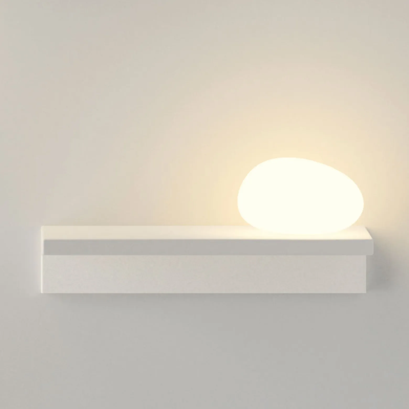 Vibia LED-seinävalaisin Suite, kivi oikealla, valkoinen, 14 cm