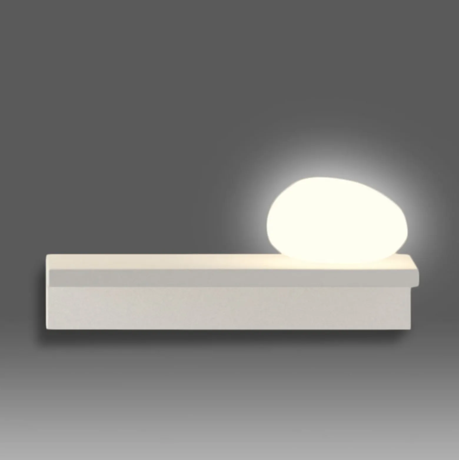 Vibia LED-seinävalaisin Suite, kivi oikealla, valkoinen, 14 cm