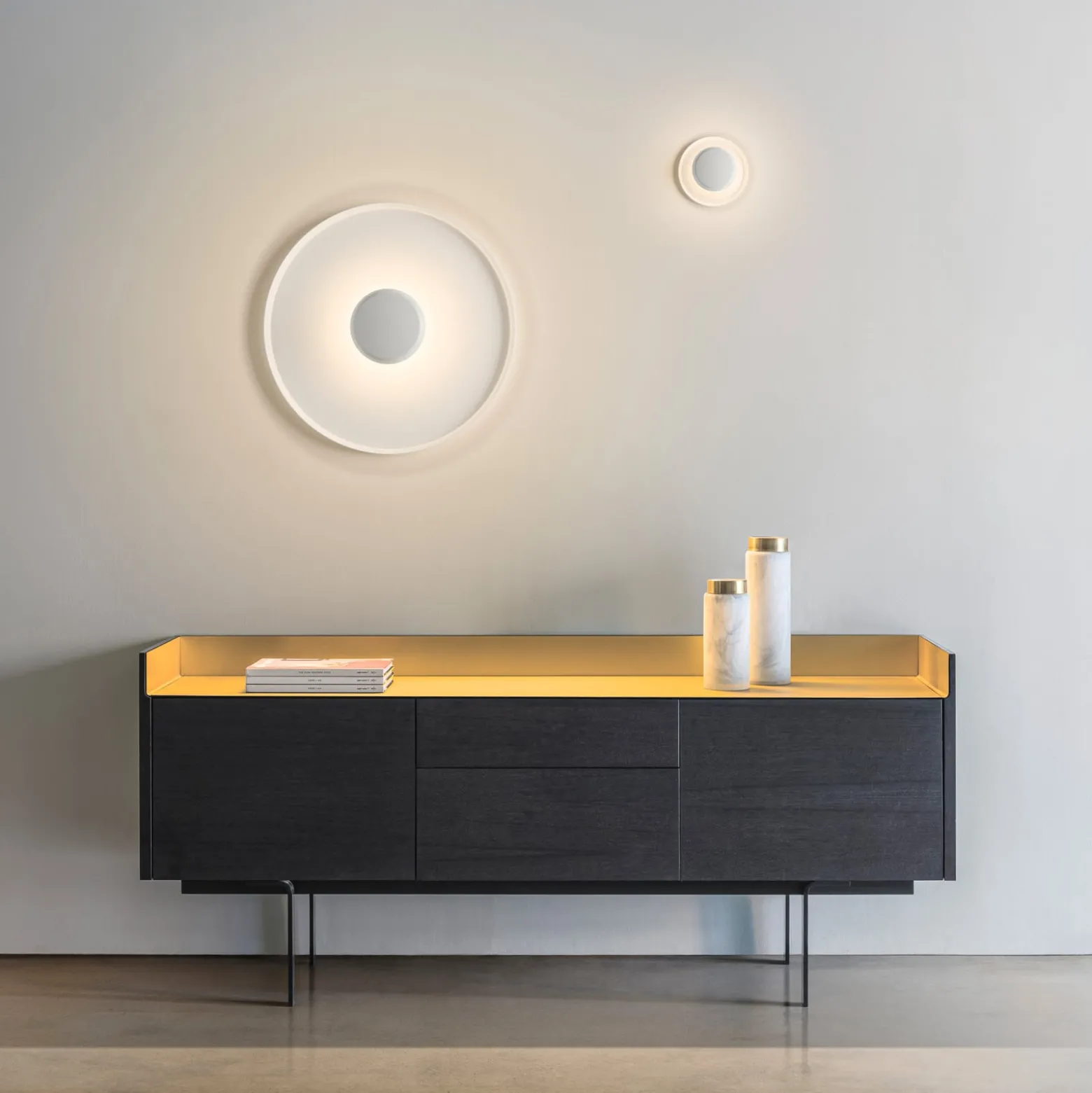 Vibia Top LED-seinävalaisin Ø 17 cm valkoinen