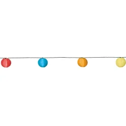 Värikäs aurinkokäyttöinen LED-valosarja, 10 palloa