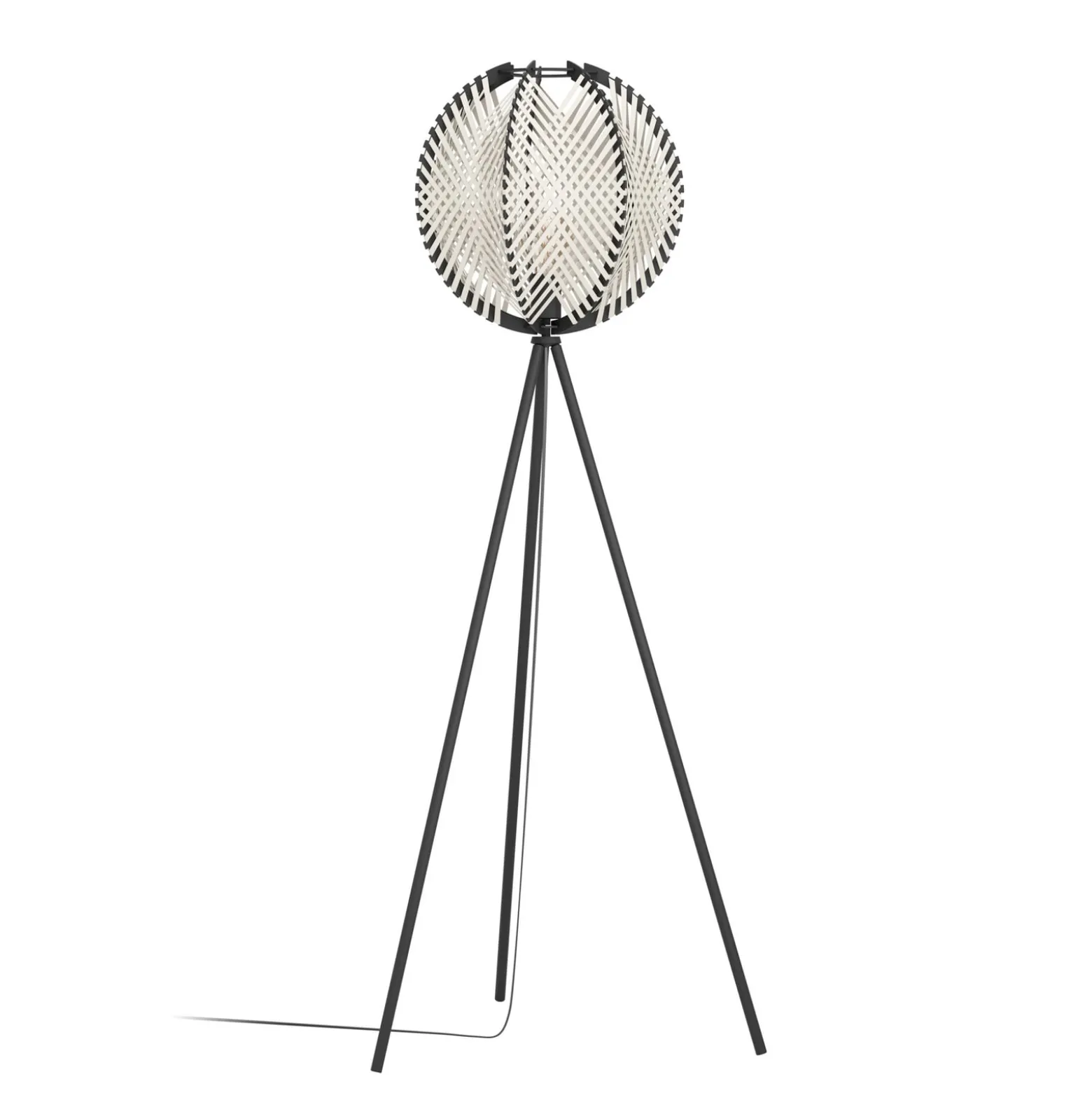 Waverton lattiavalaisin, musta/valkoinen, korkeus 143 cm, teräs/kankainen
