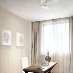 Westinghouse LED-kattotuuletin Carla, hiljainen, 117 cm, valkoinen