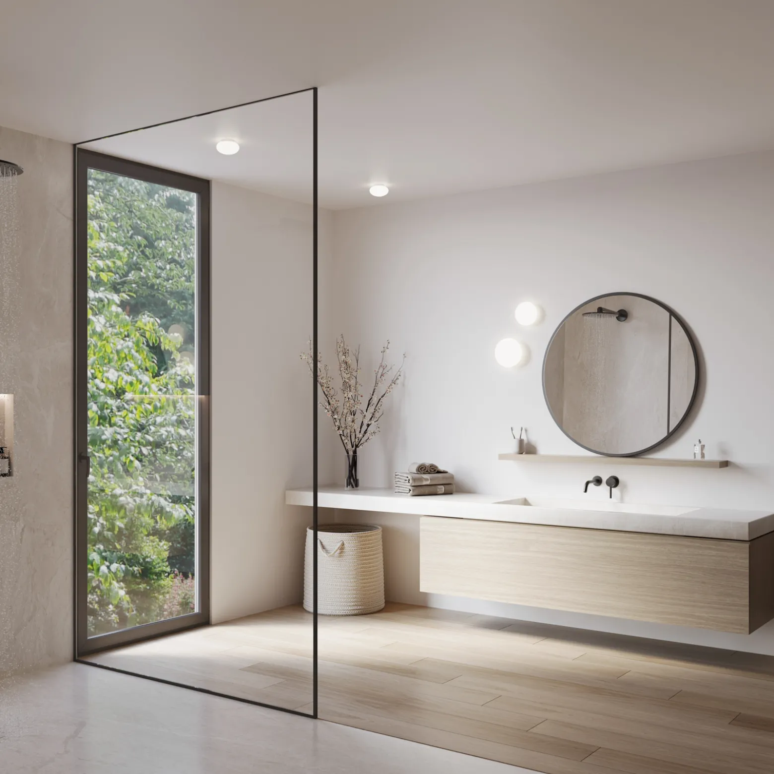WEVER & DUCRÉ & LED-kattovalaisin Perlez 1.0 Ø 13 cm IP44 2700 K