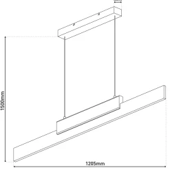 Wiebke LED-riippuvalaisin, musta puinen yksityiskohta 120,5 cm