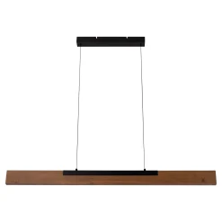 Wilma LED-riippuvalaisin, puu, pituus 122 cm, himmennettävä