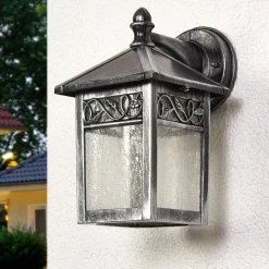 Winchcombe-ulkoseinävalaisin, musta/kirkas, IP44