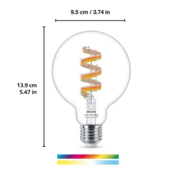 WiZ G95 LED-filamentti globe WiFi E27 6,3W RGBW
