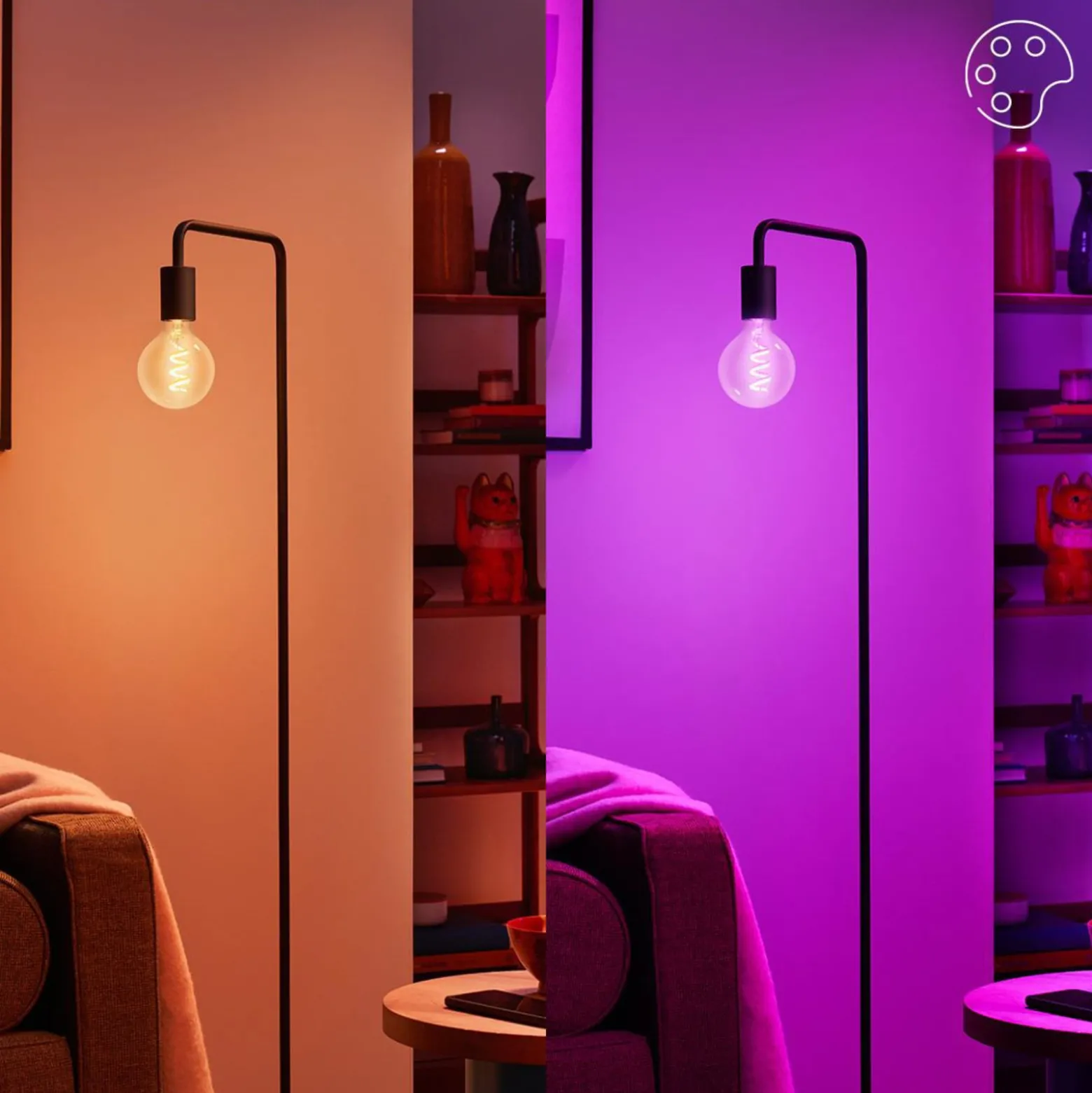 WiZ G95 LED-filamentti globe WiFi E27 6,3W RGBW