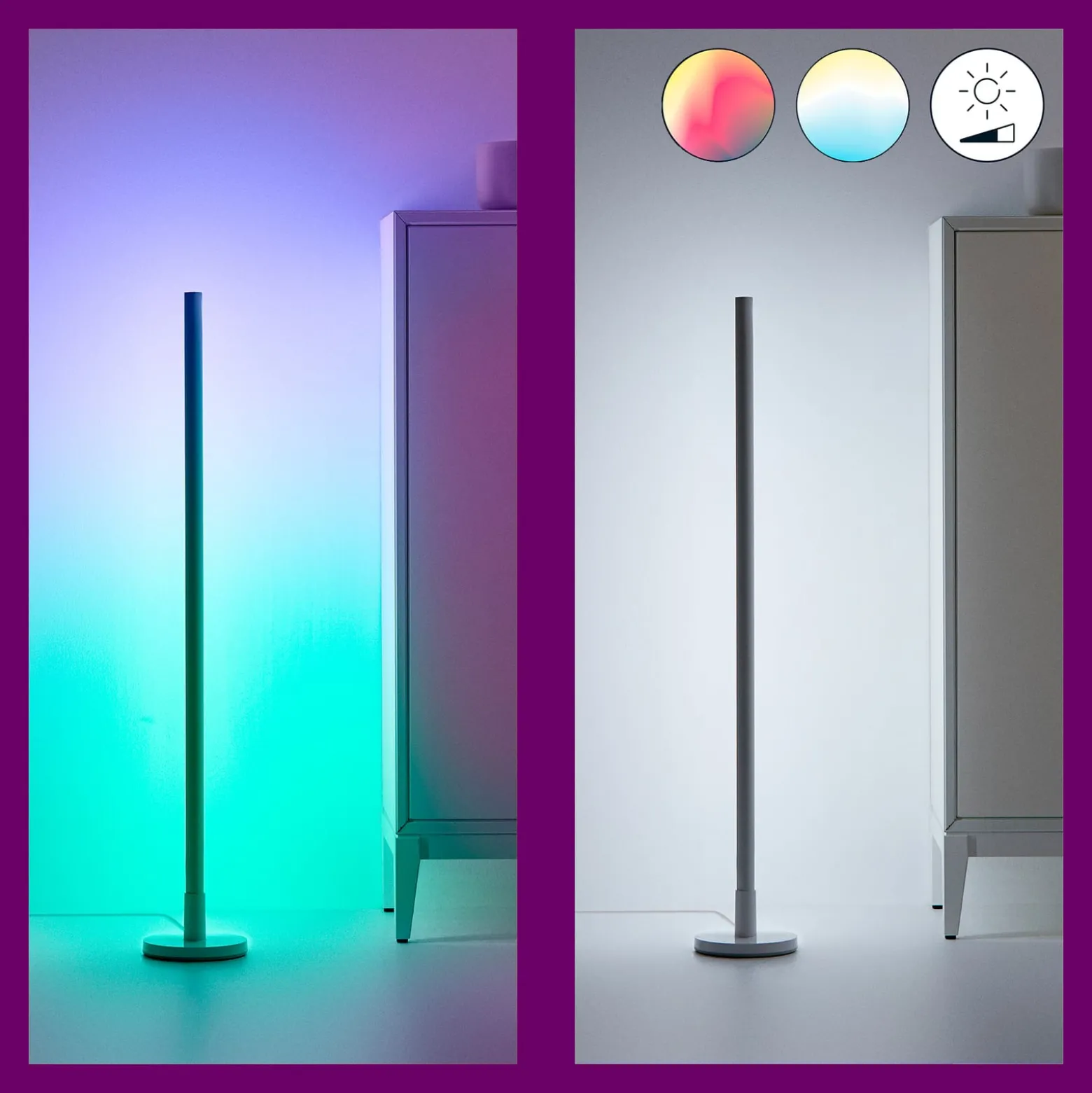 WiZ LED-lattiavalaisin Pole, säädettävä valkoinen ja väri