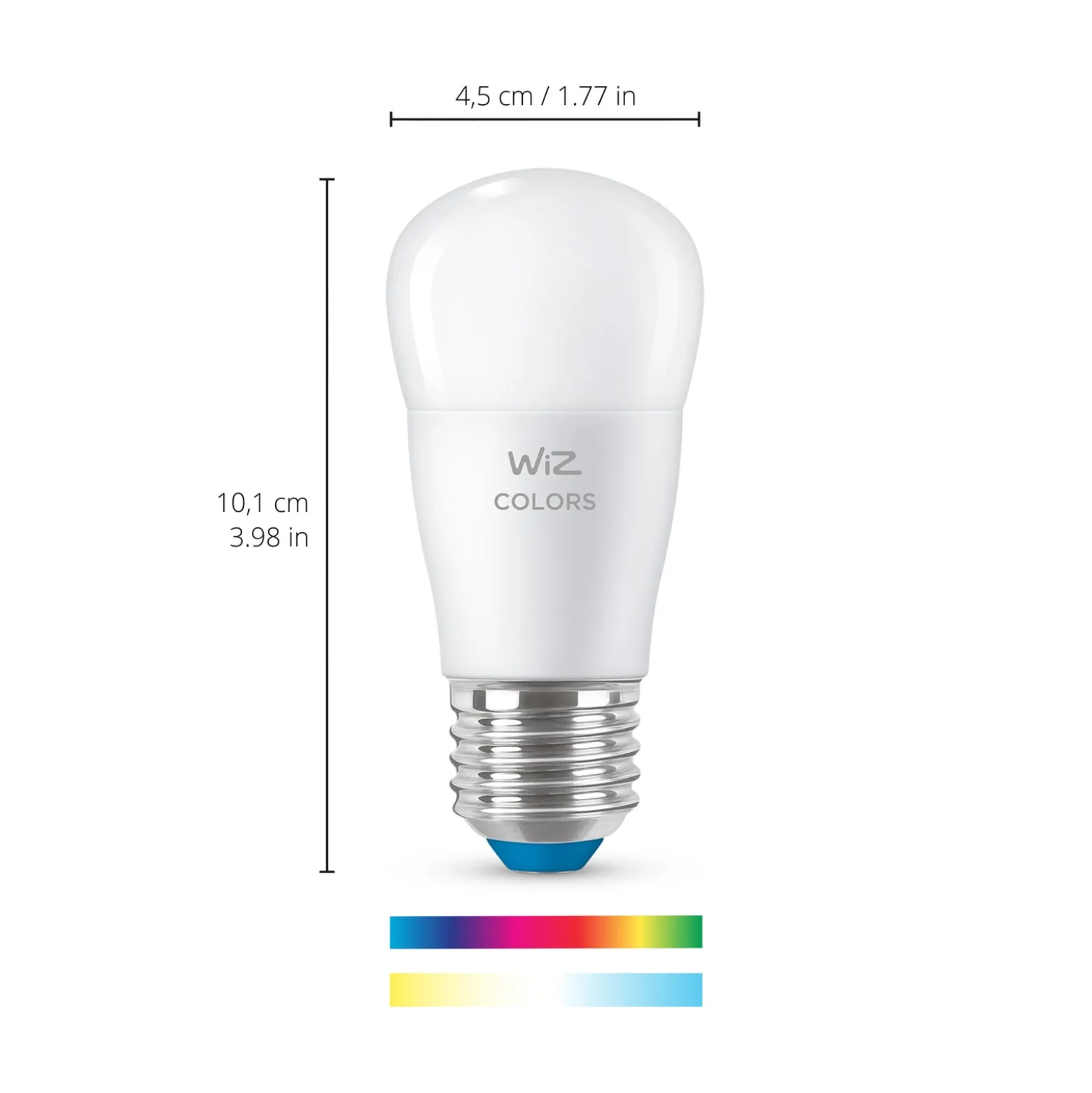 WiZ P45 LED-lamppu E27 4,9 W tippa satiinipinnoitettu RGBW