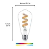 WiZ ST64 LED-filamenttilamppu WiFi E27 6,3W RGBW