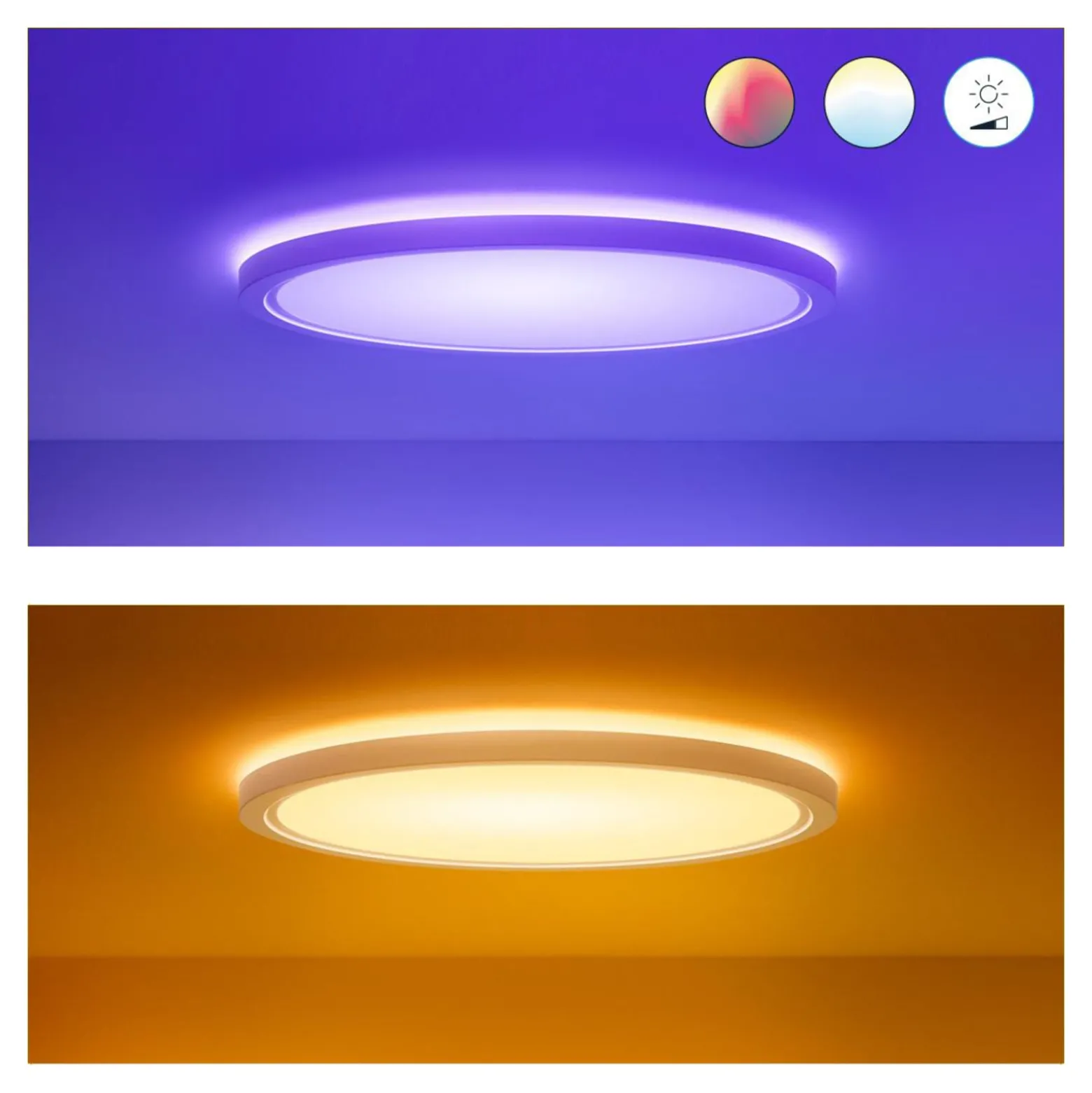 WiZ SuperSlim LED-kattovalaisin RGBW Ø54cm valkoinen