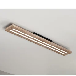Woody LED-kattovalaisin, pituus 80 cm, tammi/musta, 3 000 K