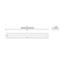 Woody LED-kattovalaisin, pituus 80 cm, tammi/musta, 3 000 K