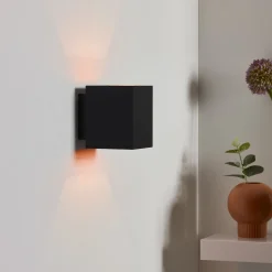 Xera seinävalaisin, musta, 10 cm, ylös/alasvalo, alumiinia