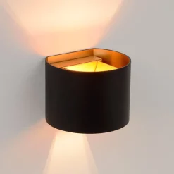 Xio LED-seinävalaisin, leveys 13 cm, musta