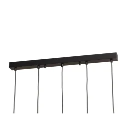 Yildo-riippuvalaisin, musta/kultainen, 5-lamppuinen. Pituus 111 cm