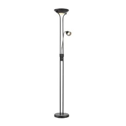 Ylöspäin suunnattu LED-valaisin Modu, musta, LED-lukuvalo, korkeus 180 cm,