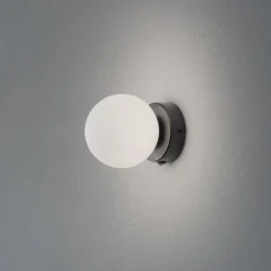 You seinävalaisin, musta, Ø 12 cm, teräs/lasi