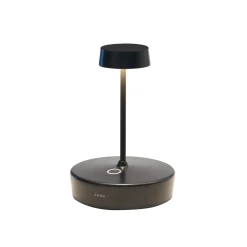 Zafferano LED ladattava pöytävalaisin Swap mini, musta, 15 cm IP65