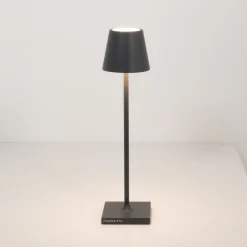 Zafferano Poldina micro akkulamppu, IP65 tummanharmaa