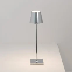 Zafferano Poldina micro akkulamppu, sisätiloihin, kiiltävä kromi