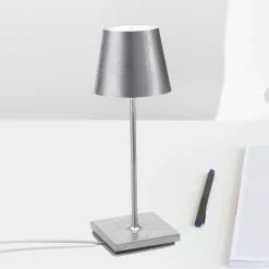 Zafferano Poldina mini akkulamppu, sisäpuoli hopea