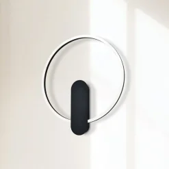 Zaklin-LED-seinävalaisin, hiekkainen musta, korkeus 45 cm, metalli